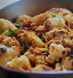 Cauliflower lovage crumbs recipe Dorset Foodie Christine McFadden