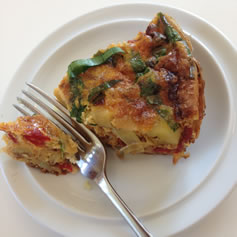 Turkey Egg Frittata with Roasted Red Peppers